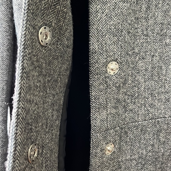 Coach Long Wool Herringbone Coat, Gray, Small - Picture 11 of 13